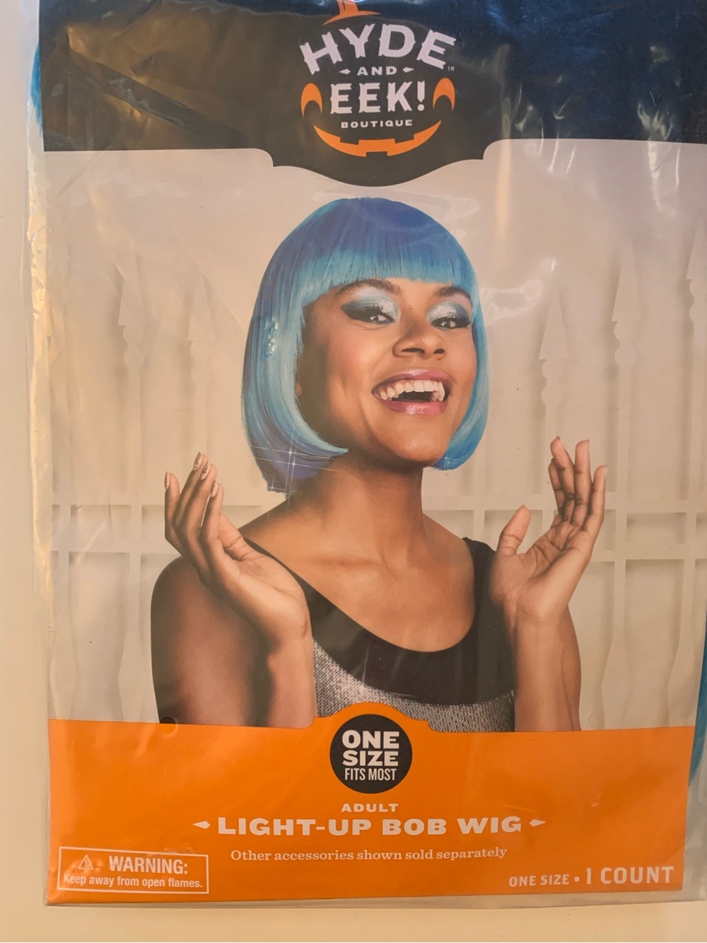 Light-Up Blue Bob Wig - One Size